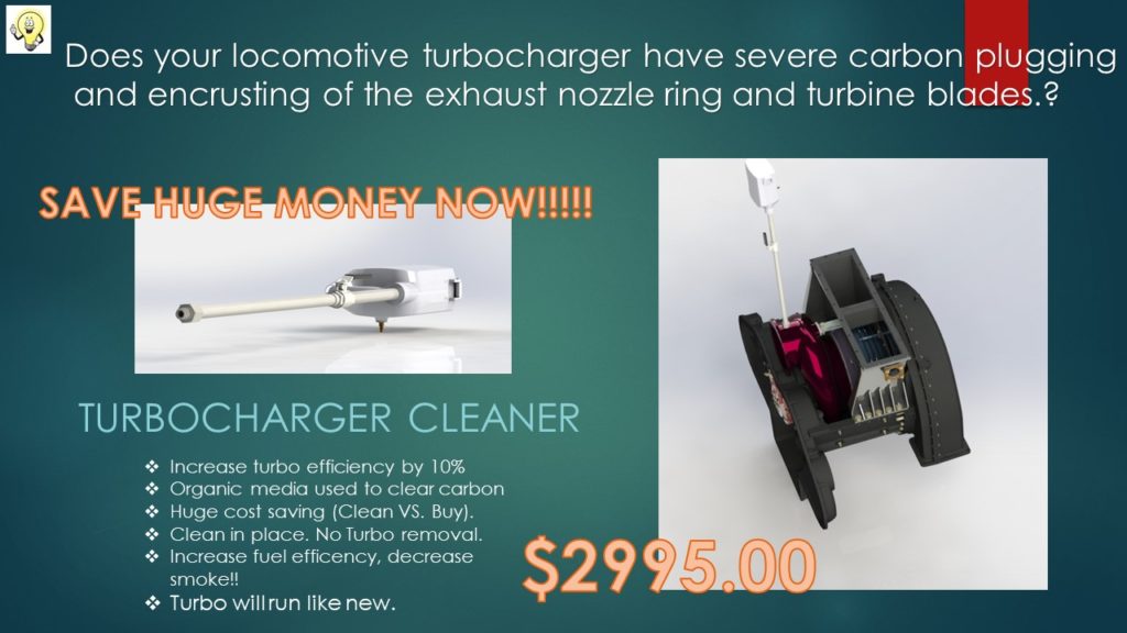 Turbocharger Cleaner for GE, EMD, Cat, ALCO TURBO’S EMD, Caterpillar