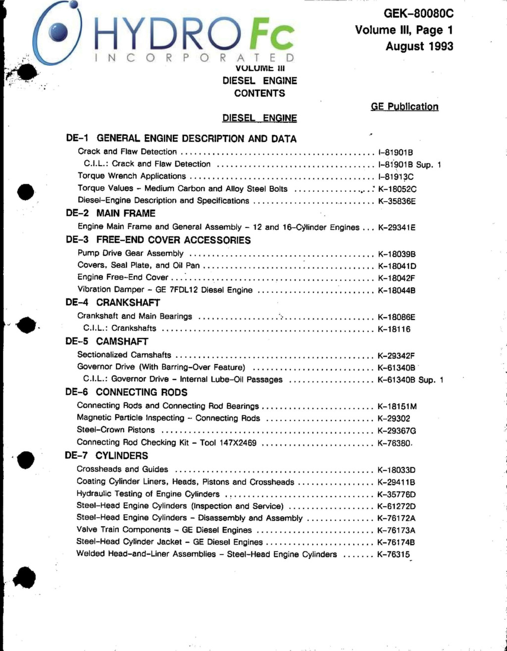 GE Reference Material EMD, Caterpillar, Alco & GE Aftermarket Engine